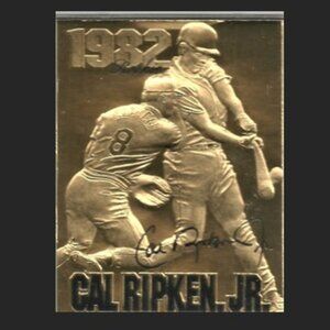 Cal Ripken Jr. 1982 Rookie Year 23KT Gold Collectible Plaque – Baltimore Orioles